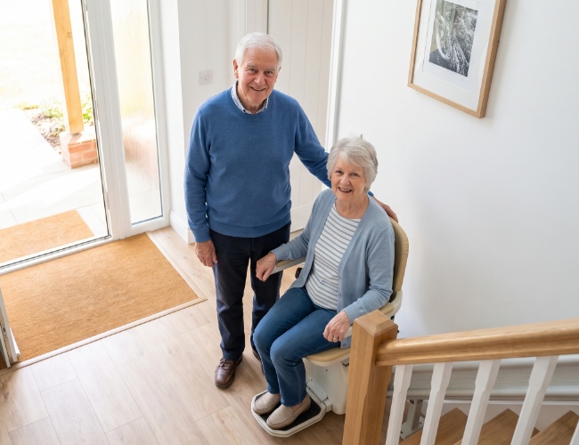 VMS stairlift engineer with customer